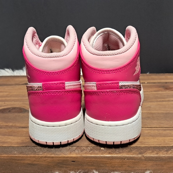 Custom Swarovski Crystal Embellished Air Jordans Size 4 Girls - Picture 2 of 12